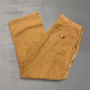 Carhartt B11 BRN 34 X 28 Original Dungarees Fit Canvas Work Pants Men Tan